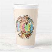 Willy Inspiring - Bold Floral Eerbetoon aan Lerare Latte Mok (Voorkant)