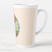 Willy Inspiring - Bold Floral Eerbetoon aan Lerare Latte Mok (Rechts)