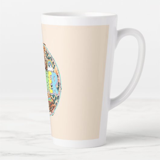 Willy Inspiring - Bold Floral Eerbetoon aan Lerare Latte Mok (Rechts)