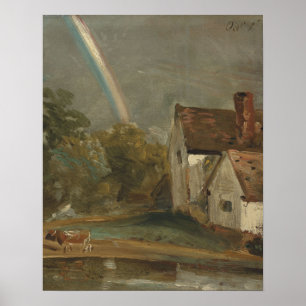 Willy Lott's Cottage met een regenboog Poster