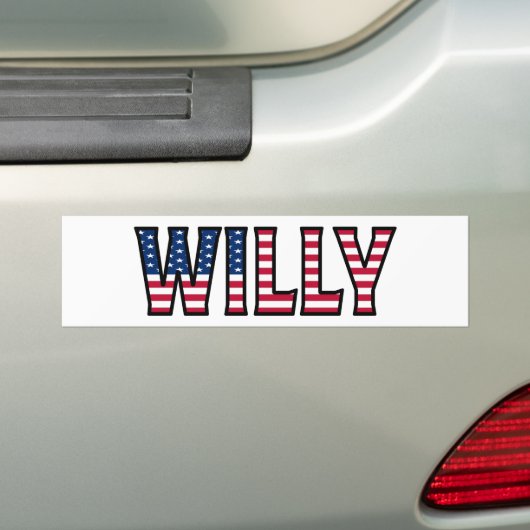 Willy Name Vorname USA Aufkleber Sticker Auto (Op auto)