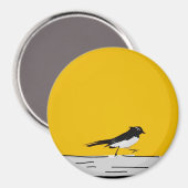 "Willy Wagtail" magneet (geel) (Voorkant / Achterkant)