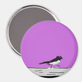 "Willy Wagtail" magneet (roze) (Voorkant / Achterkant)