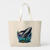Willy Walvis – Flippin’ Vrij. Grappig Grote Tote Bag (Achterkant)