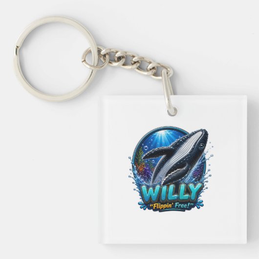 Willy Walvis – Flippin’ Vrij. Grappig Sleutelhanger (Voorkant)