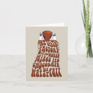 Willy Wonka chocoladewaterval typografie Notitiekaartje