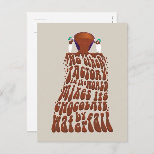 Willy Wonka Chocolate Waterfall Typografie Briefkaart (Voorkant / Achterkant)