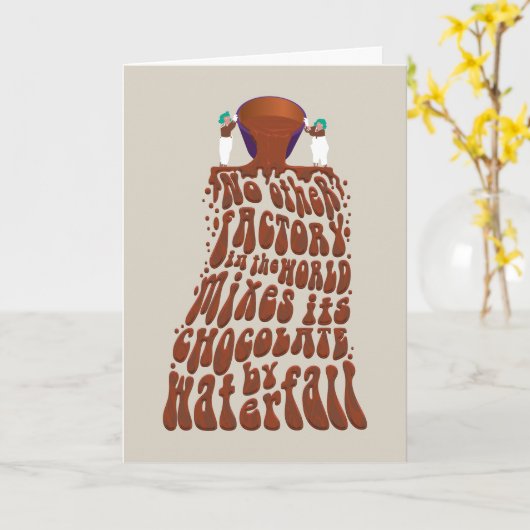 Willy Wonka Chocolate Waterfall Typografie Kaart (Gele Bloem)