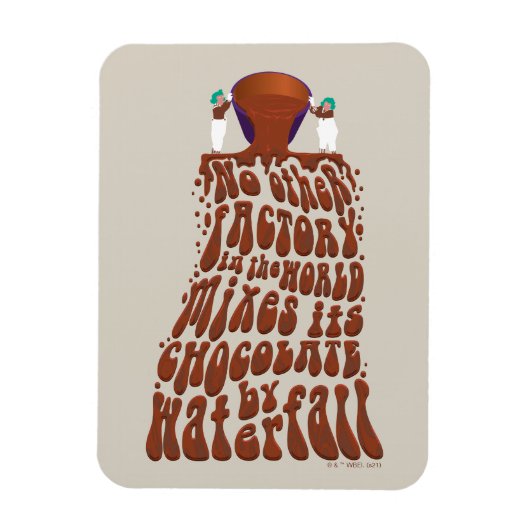 Willy Wonka Chocolate Waterfall Typografie Magneet (Verticaal)