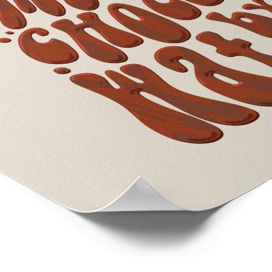 Willy Wonka Chocolate Waterfall Typografie Poster (Hoek)