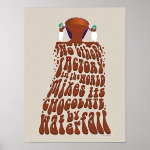 Willy Wonka Chocolate Waterfall Typografie Poster