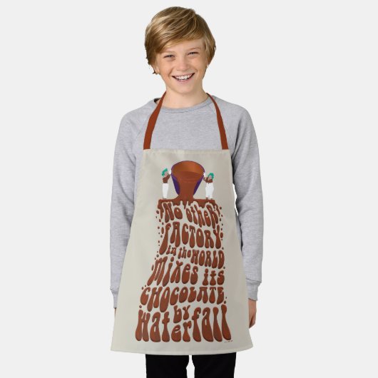 Willy Wonka Chocolate Waterfall Typografie Schort (Gedragen)
