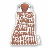Willy Wonka Chocolate Waterfall Typografie Sticker (Voorkant)