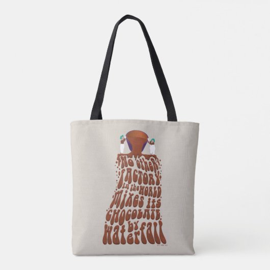 Willy Wonka Chocolate Waterfall Typografie Tote Bag (Achterkant)