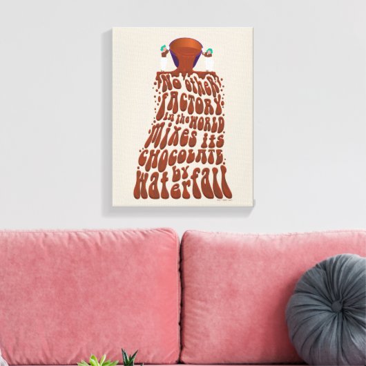 Willy Wonka Chocolate Waterfall Typography Canvas Afdruk (Insitu (Woonkamer))