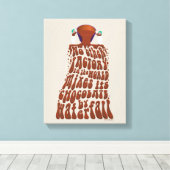 Willy Wonka Chocolate Waterfall Typography Canvas Afdruk (Insitu (Houten vloer))