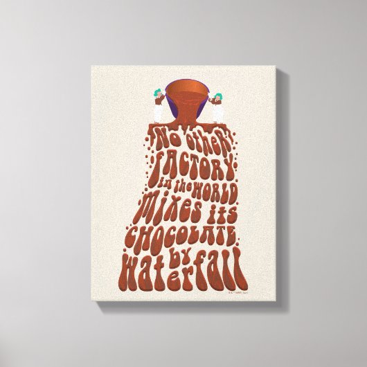 Willy Wonka Chocolate Waterfall Typography Canvas Afdruk (Voorkant)
