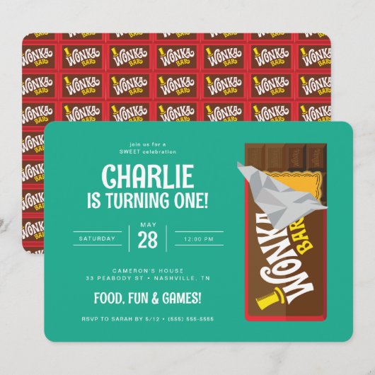 Willy Wonka en de Chocolate Factory Birthday Kaart (Voorkant / Achterkant)