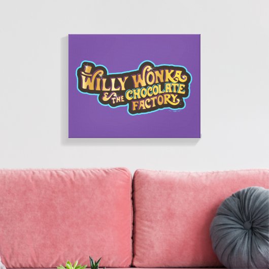 Willy Wonka en de Chocolate Factory Logo Canvas Afdruk (Insitu (Woonkamer))