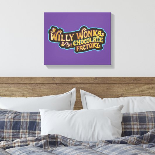 Willy Wonka en de Chocolate Factory Logo Canvas Afdruk (Insitu (Slaapkamer))