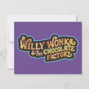 Willy Wonka en de Chocolate Factory Logo Notitiekaartje