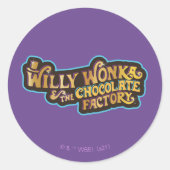 Willy Wonka en de Chocolate Factory Logo Ronde Sticker (Voorkant)