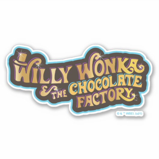 Willy Wonka en de Chocolate Factory Logo Sticker (Voorkant)