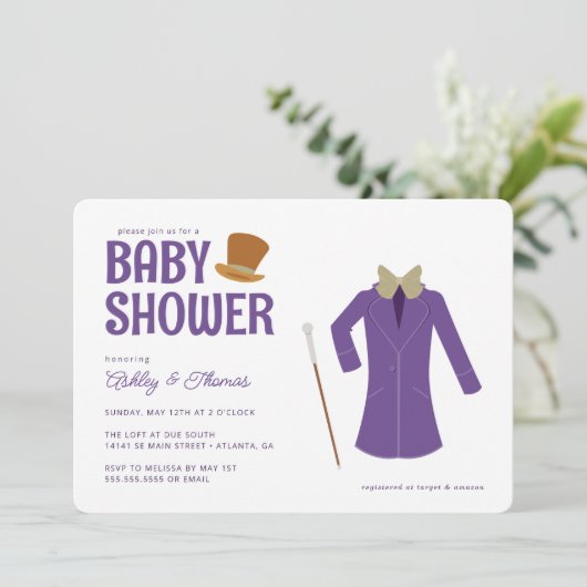 Willy Wonka en het Chocolate Factory Baby shower Kaart (Staand voorkant)