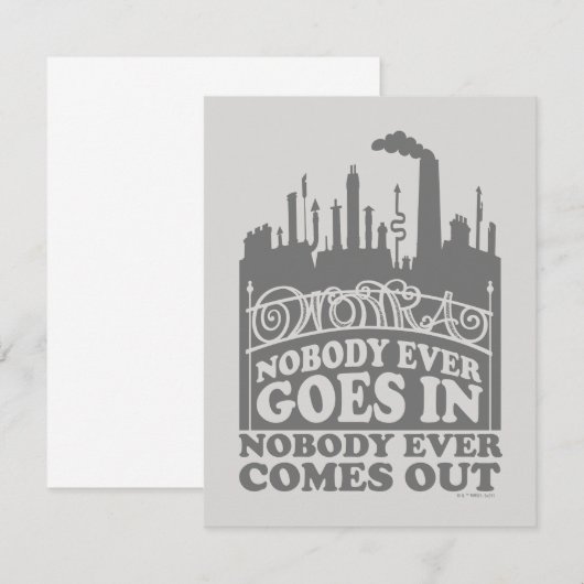 Willy Wonka Fabriek - Niemand Gaat Er Eens Naar Bi Notitiekaartje (Voorkant / Achterkant)