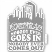 Willy Wonka Factory - Niemand komt er ooit in Sticker (Voorkant)