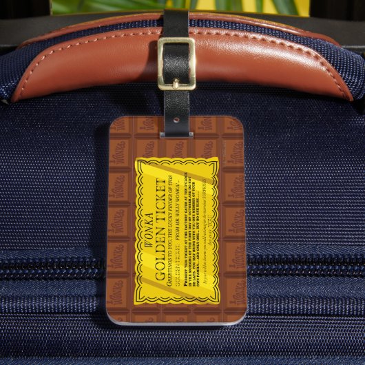 Willy Wonka Golden Ticket Bagagelabel (Voorkant Insitu 2)