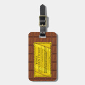 Willy Wonka Golden Ticket Bagagelabel (Voorkant verticaal)