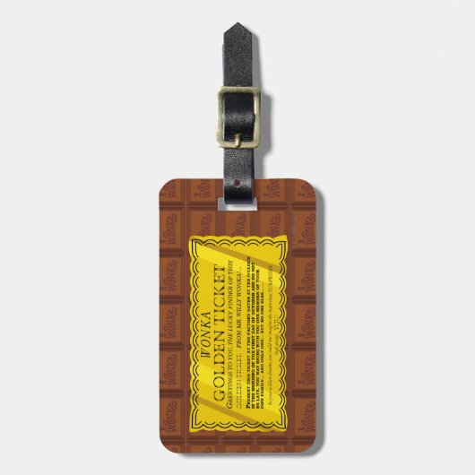 Willy Wonka Golden Ticket Bagagelabel (Voorkant verticaal)