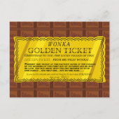 Willy Wonka Golden Ticket Briefkaart (Voorkant)