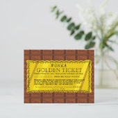 Willy Wonka Golden Ticket Briefkaart (Staand voorkant)