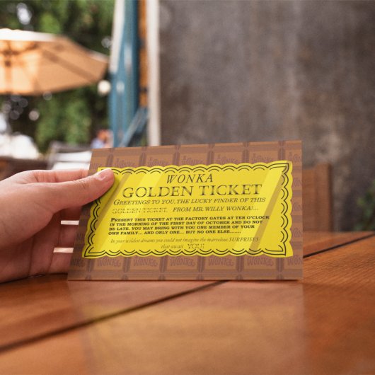Willy Wonka Golden Ticket Briefkaart