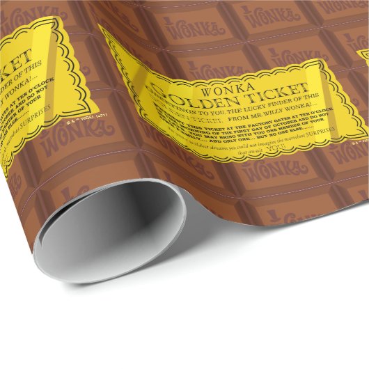 Willy Wonka Golden Ticket Cadeaupapier (Rol Hoek)