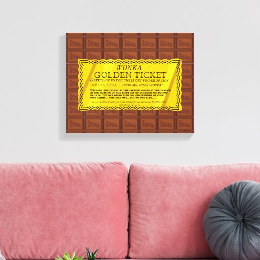 Willy Wonka Golden Ticket Canvas Afdruk (Insitu (Woonkamer))