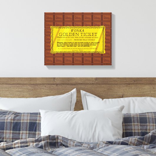 Willy Wonka Golden Ticket Canvas Afdruk (Insitu (Slaapkamer))