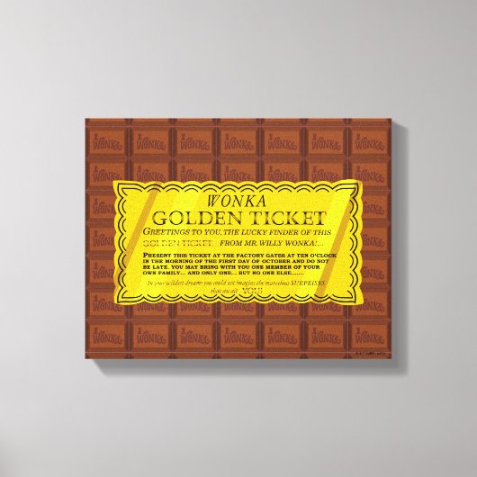 Willy Wonka Golden Ticket Canvas Afdruk (Voorkant)