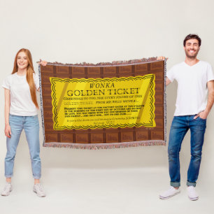 Willy Wonka Golden Ticket Deken