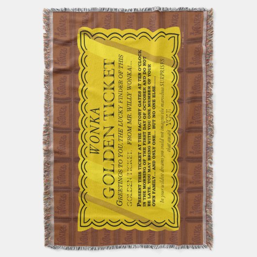 Willy Wonka Golden Ticket Deken (Voorkant Verticaal)