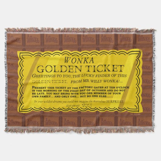 Willy Wonka Golden Ticket Deken (Voorkant)