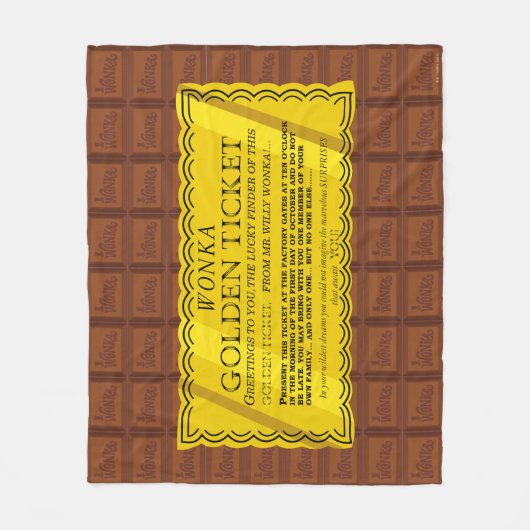 Willy Wonka Golden Ticket Fleece Deken (Voorkant)