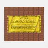 Willy Wonka Golden Ticket Fleece Deken (Voorkant (Horizontaal))
