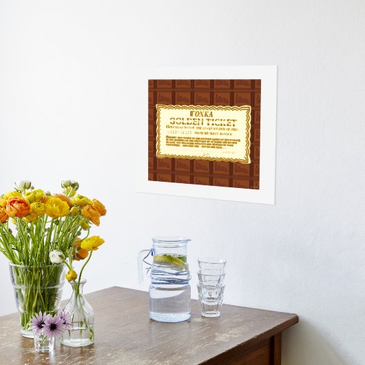 Willy Wonka Golden Ticket Folie Afdrukken (Laag (Keuken))