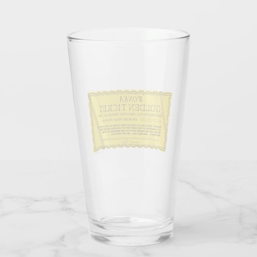 Willy Wonka Golden Ticket Glas (Achterkant)