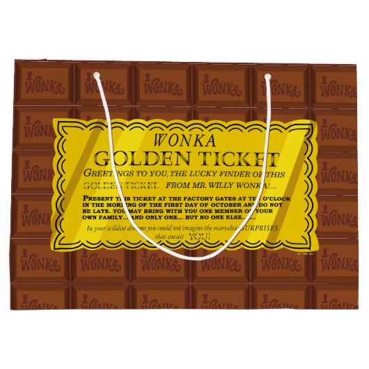 Willy Wonka Golden Ticket Groot Cadeauzakje (Achterkant)