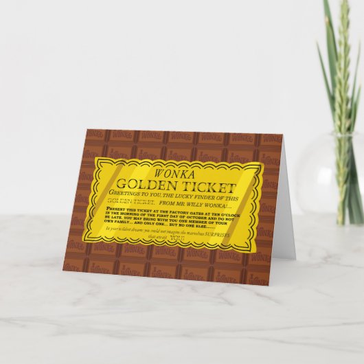 Willy Wonka Golden Ticket Kaart (Voorkant)