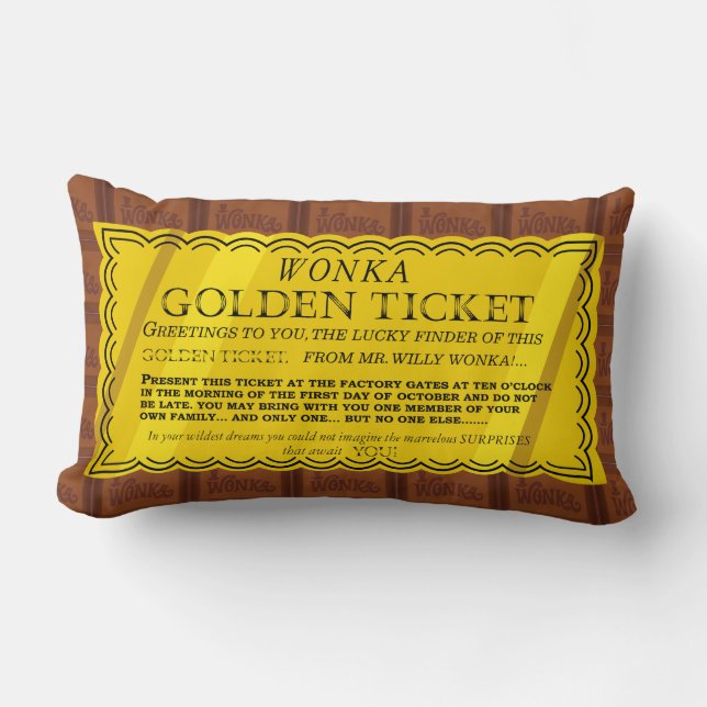 Willy Wonka Golden Ticket Kussen (Voorkant)